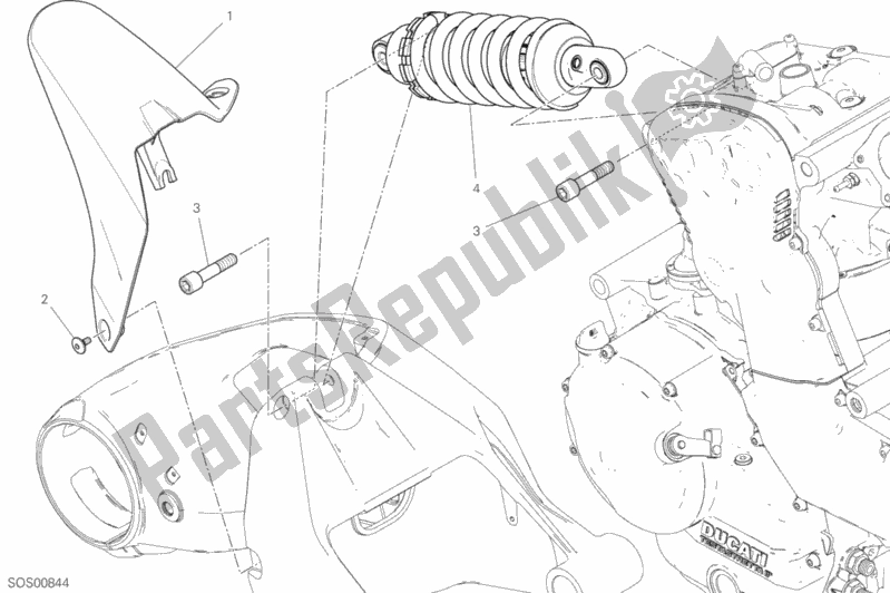 All parts for the Sospensione Posteriore of the Ducati Supersport Thailand 950 2017